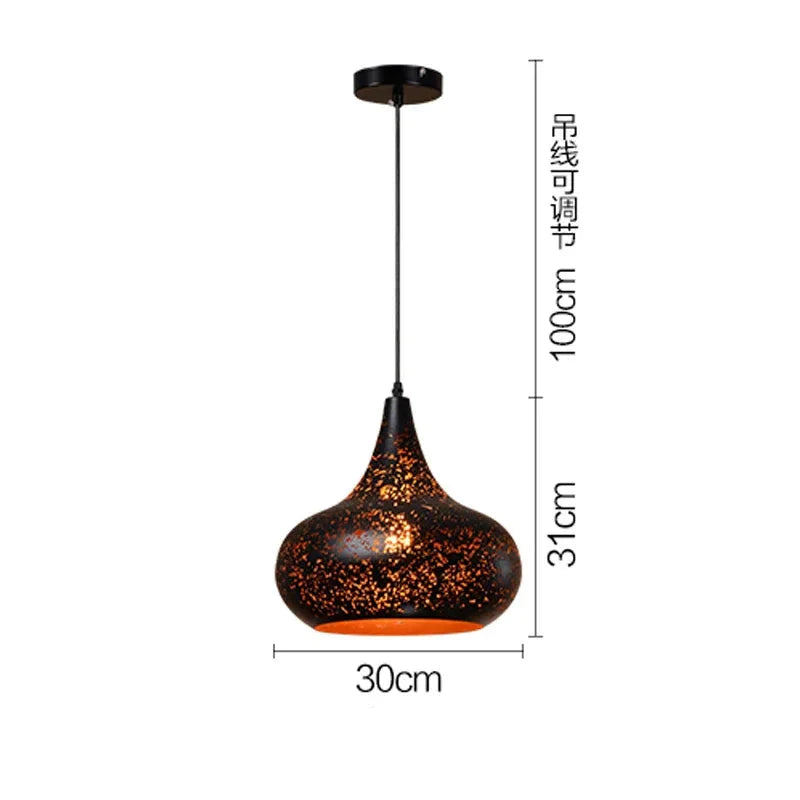 Noctyra Vintage Iron Pendant Lamp in Scandinavian Retro Loft Style
