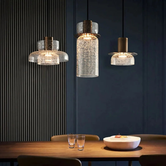 Candelora Modern Creative Glass Pendant Lamp with Cracked Effect