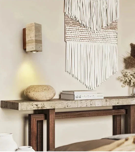 Vionelle Modern Natural LED Wall Lamp in Travertine