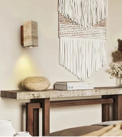Vionelle Modern Natural LED Wall Lamp in Travertine