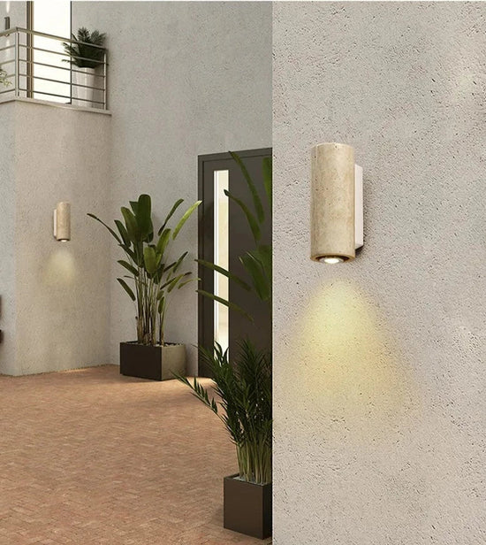 Vionelle Modern Natural LED Wall Lamp in Travertine