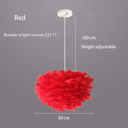 Virethia Scandinavian Feather Pendant Lamp with Modern LED