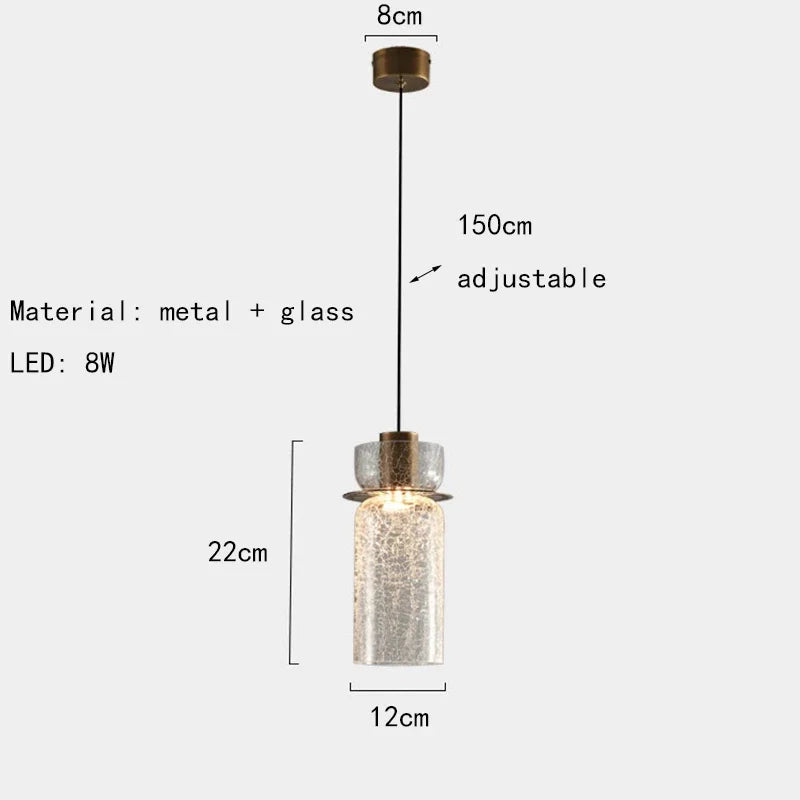 Candelora Modern Creative Glass Pendant Lamp with Cracked Effect