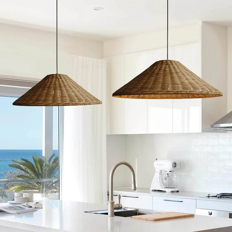 Aurethia Scandinavian LED Pendant Lamp Made of Bamboo