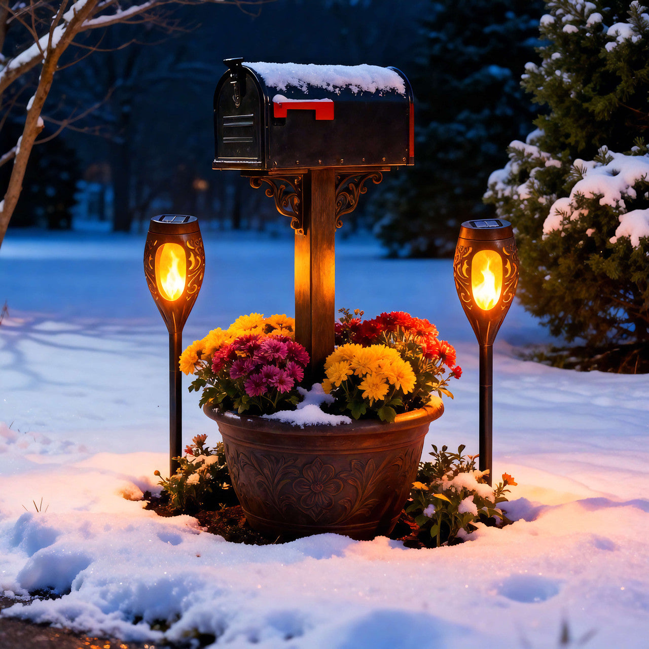 Twinkling Tree Solar Flame Light by Casa Solaro™