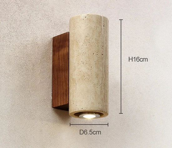 Vionelle Modern Natural LED Wall Lamp in Travertine