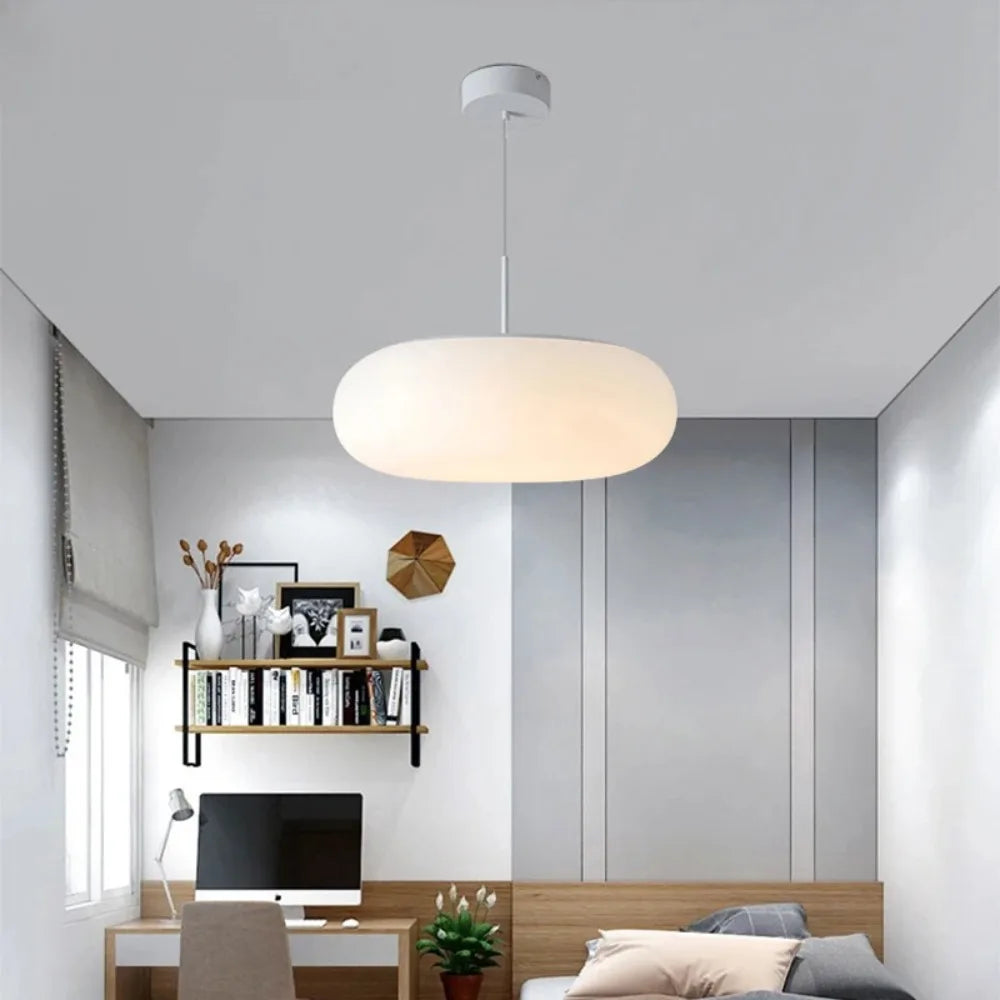 Nyxora Modern Cream Pendant Lamp in Simple Chandelier Style with Warm LED Lighting