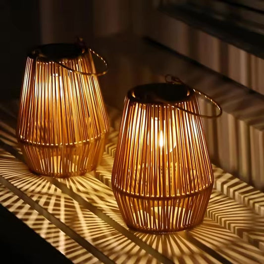Solar Bamboo Lantern (Set of 2)