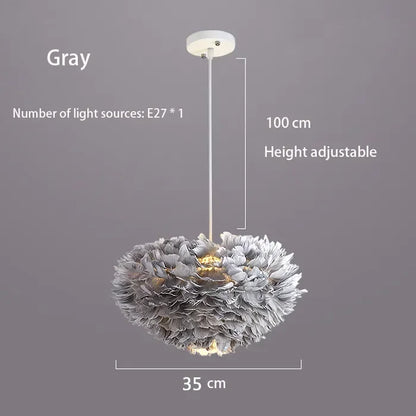 Virethia Scandinavian Feather Pendant Lamp with Modern LED