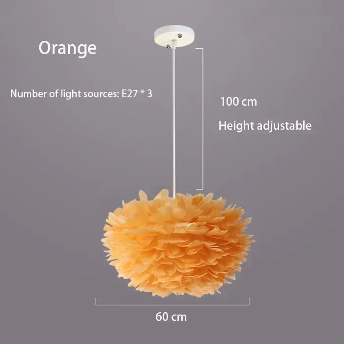 Virethia Scandinavian Feather Pendant Lamp with Modern LED