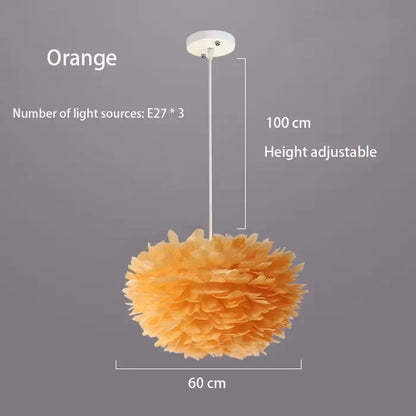 Virethia Scandinavian Feather Pendant Lamp with Modern LED