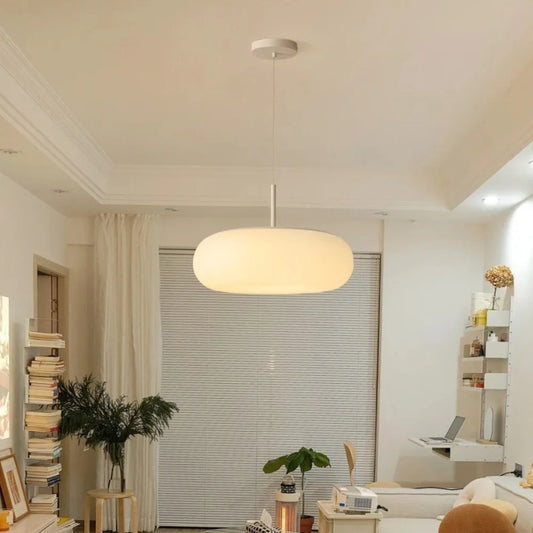 Nyxora Modern Cream Pendant Lamp in Simple Chandelier Style with Warm LED Lighting