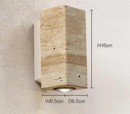 Vionelle Modern Natural LED Wall Lamp in Travertine