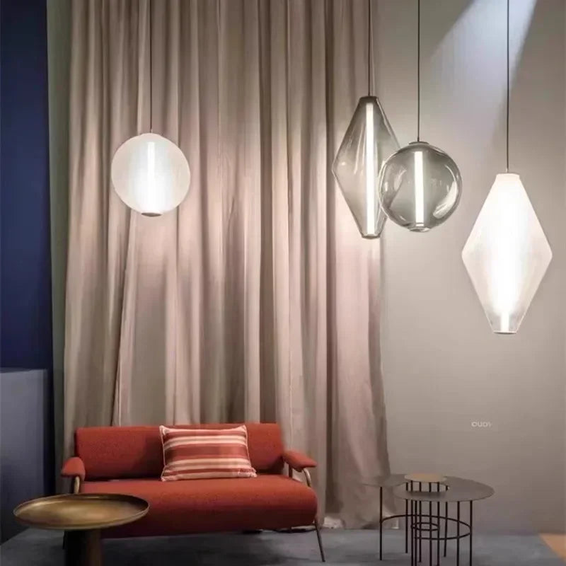 Pyrrhos Scandinavian Glass Pendant Lights for Bedrooms and Dining Rooms