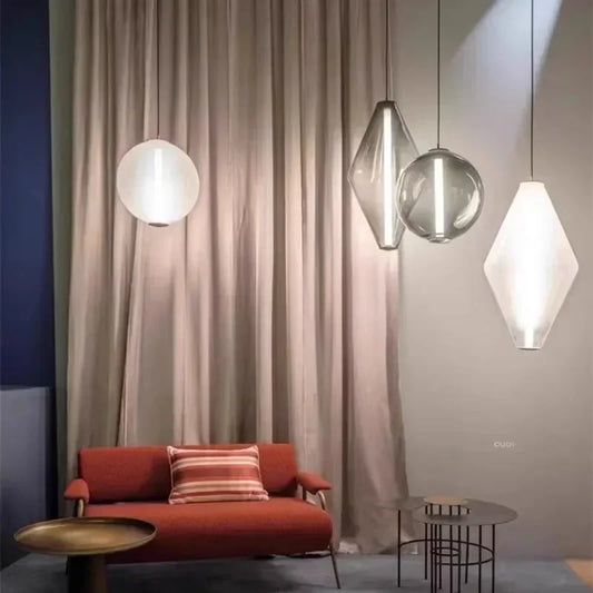 Pyrrhos Scandinavian Glass Pendant Lights for Bedrooms and Dining Rooms
