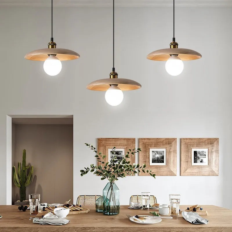 Virena Nordic Minimalist Wooden LED Pendant Lamp