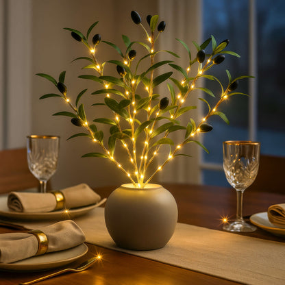 Twinkling Tree Olive Branch by Casa Solaro™