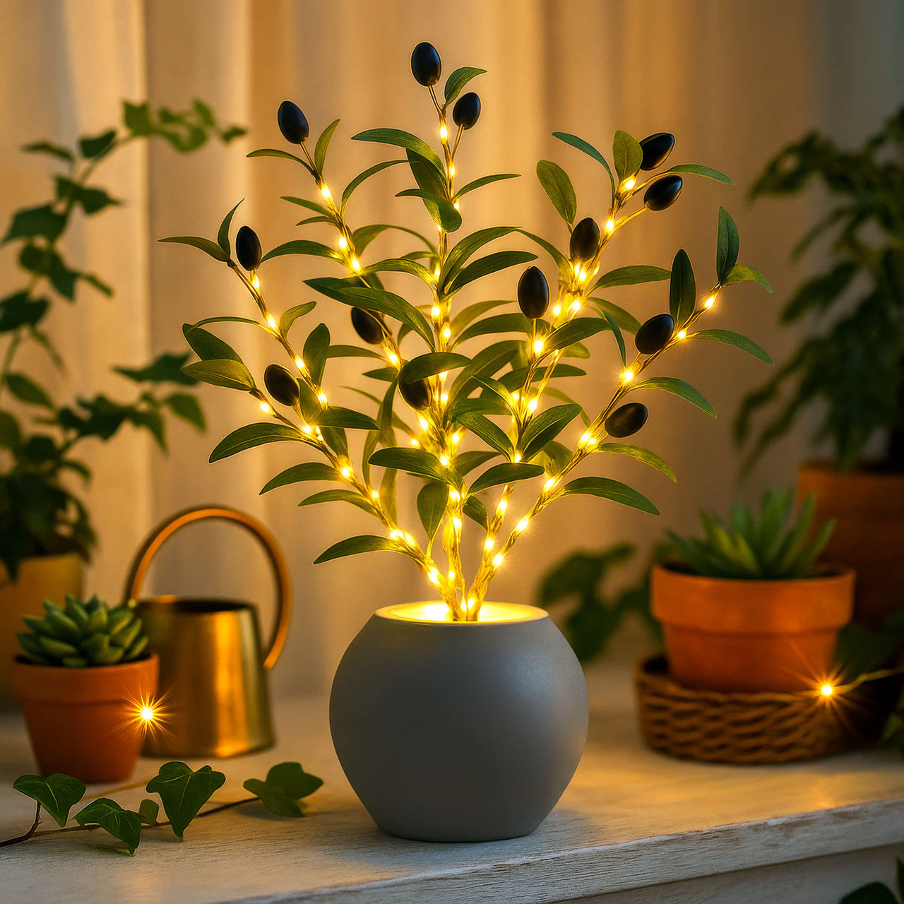 Twinkling Tree Olive Branch by Casa Solaro™