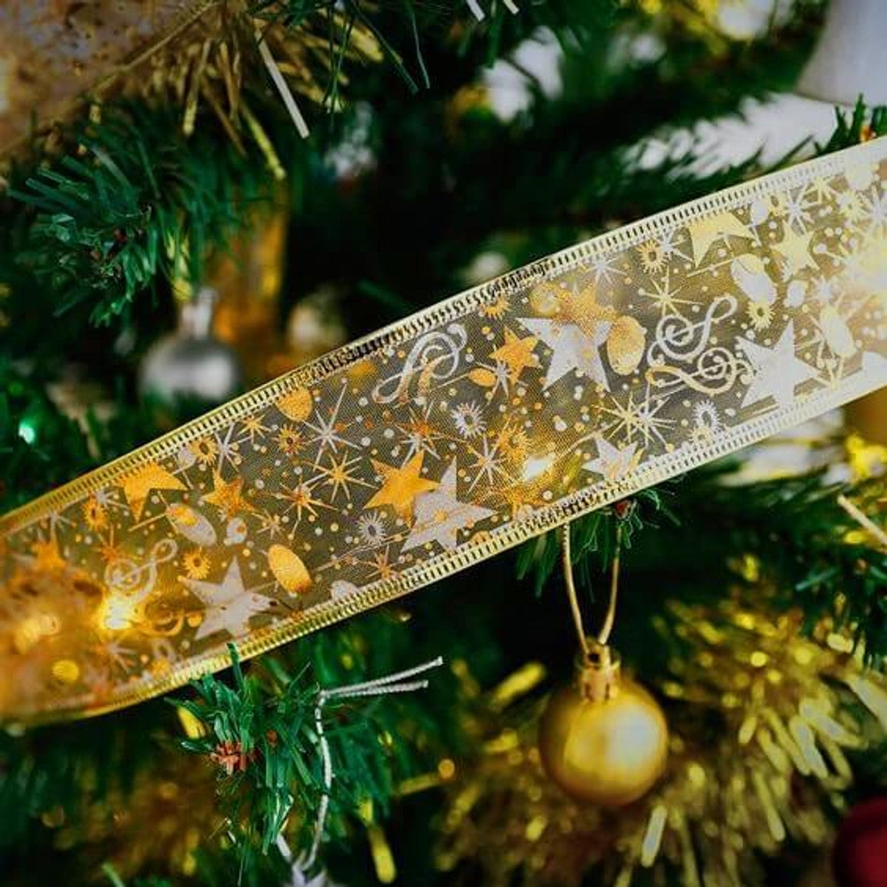 Twinkling Tree Christmas Ribbon by Casa Solaro™