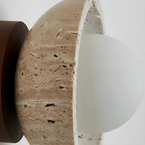 Orielle Boho Travertine Natural Stone LED Wall Lamp