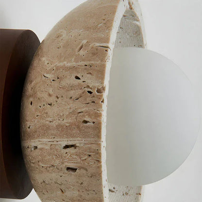 Orielle Boho Travertine Natural Stone LED Wall Lamp