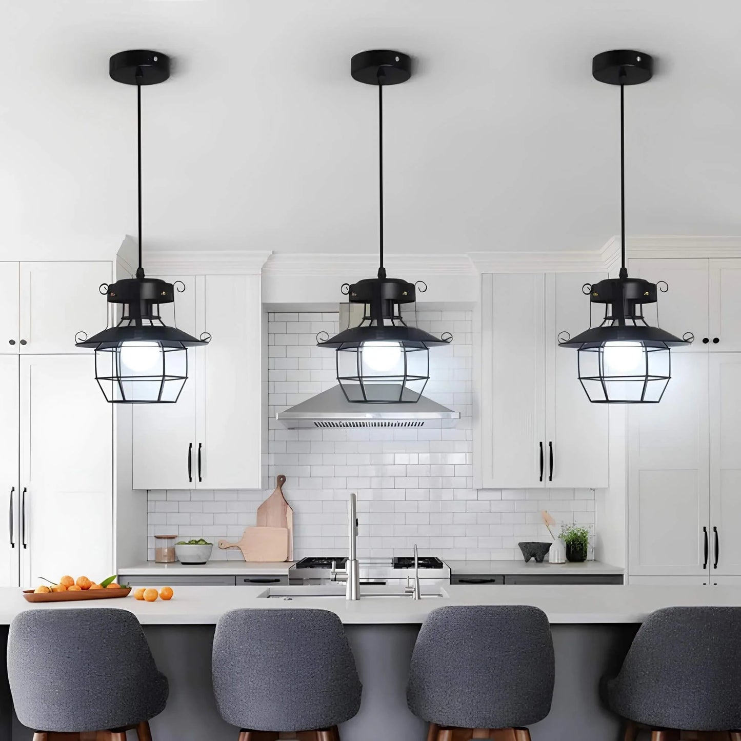 Athenaeum Industrial Metal Cage Pendant Lamp