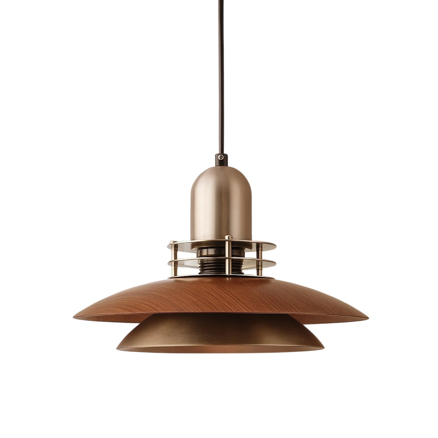 Cilessa Pendant Lamp with Layered Walnut Wood Design