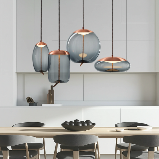 Isolara Rose Gold Pendant Lamp with Rope Accent