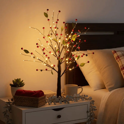 Twinkling Tree Red Berry Blossom by Casa Solaro™