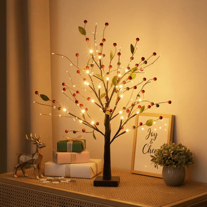 Twinkling Tree Red Berry Blossom by Casa Solaro™