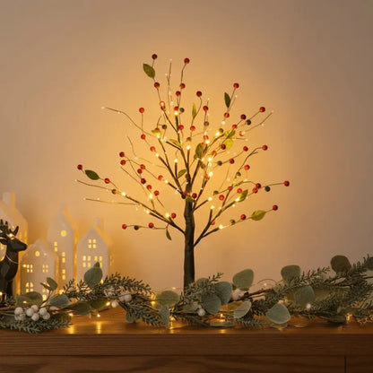 Twinkling Tree Red Berry Blossom by Casa Solaro™