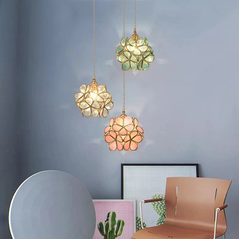 Nuvia Modern Flower Shape Glass LED Pendant Lamp