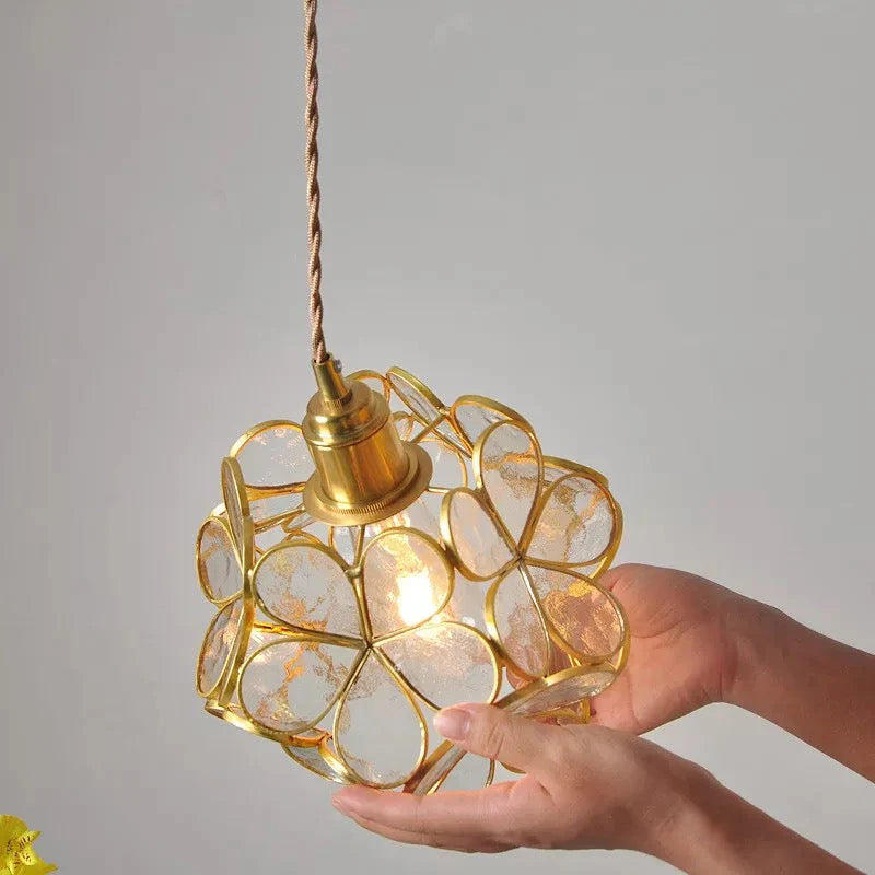 Nuvia Modern Flower Shape Glass LED Pendant Lamp