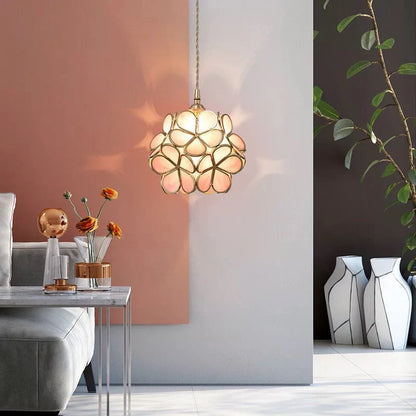Nuvia Modern Flower Shape Glass LED Pendant Lamp