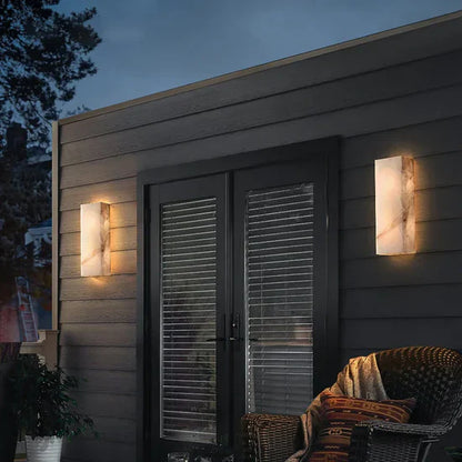 Evania - Modern Marble LED Outdoor Wall Lamp