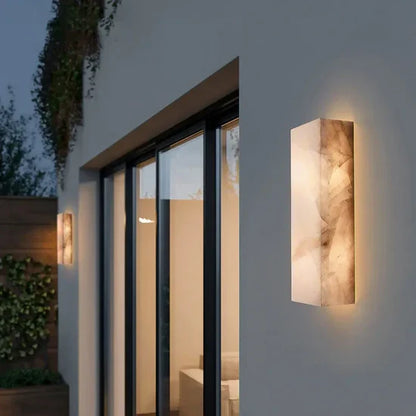 Evania - Modern Marble LED Outdoor Wall Lamp