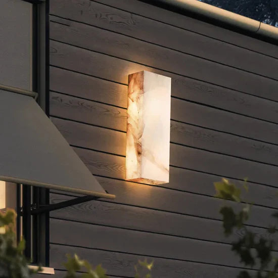 Evania - Modern Marble LED Outdoor Wall Lamp