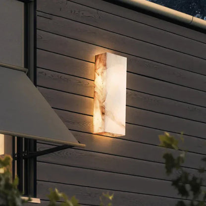 Evania - Modern Marble LED Outdoor Wall Lamp