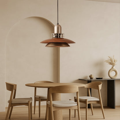 Cilessa Pendant Lamp with Layered Walnut Wood Design