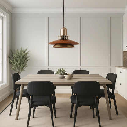 Cilessa Pendant Lamp with Layered Walnut Wood Design
