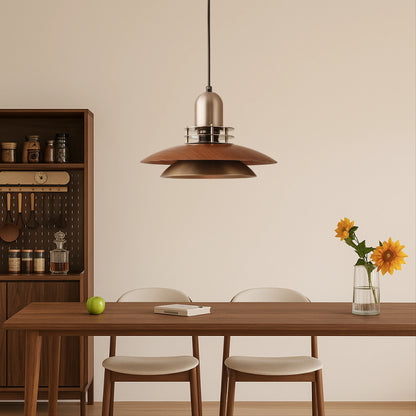 Cilessa Pendant Lamp with Layered Walnut Wood Design