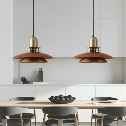 Cilessa Pendant Lamp with Layered Walnut Wood Design